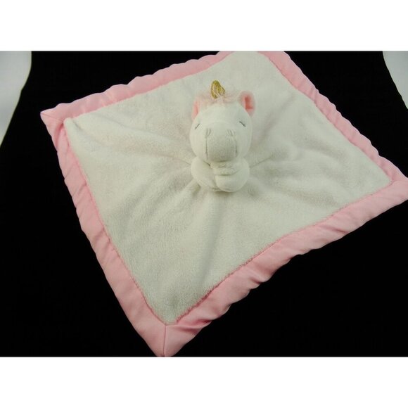 Carters Pink Unicorn Lovey Silky Fabric Baby Security Blanket Plush Toy - Picture 3 of 9